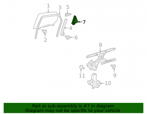 Door trim triangle rear right Toyota Prius 30 10-15