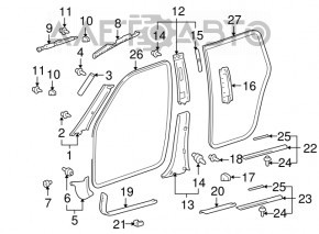Front left outer door sill plate for Lexus RX300 98-03