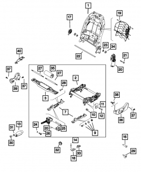 Jeep Renegade 15-23 rear driver's seat lift motor, without frame
