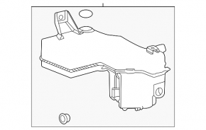 Naked washer reservoir Toyota Sienna 21-25 with neck, sensor and lid
