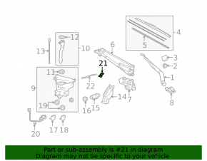 Windshield washer nozzle left Toyota Highlander 08-13