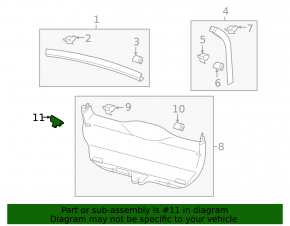 Ceiling light for door trim panel of rear right Porsche Cayenne 19-26