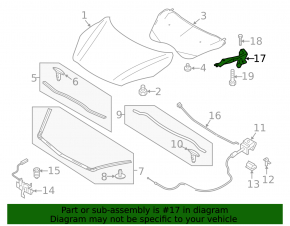 Left hood hinge for Mazda3 MPS 09-13