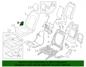 Passenger seat trim side left Lincoln MKZ 13-16 beige