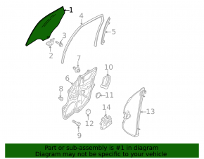 Rear left door glass for Mazda CX-7 06-12