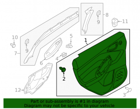 Door trim panel rear left Ford Focus mk3 11-18 black Titanium