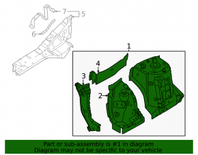 Front left quarter panel of Nissan Ariya 23-25