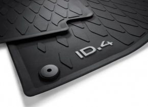 Set of floor mats for Volkswagen ID.4 21-25, black rubber with ID.4 logo