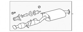 Exhaust line middle section with catalytic converter and heater Lexus RX450h 10-15