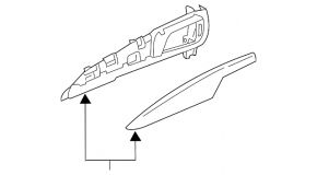Right dashboard cover Cadillac ATS 13 - graphite with chrome strip