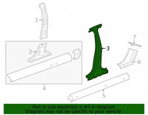 Left center pillar for Chevrolet Volt 11-15