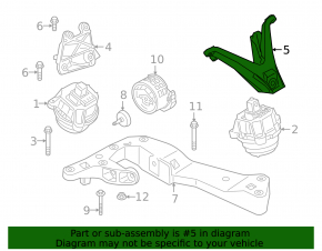 Left Engine Mount Bracket BMW 5 G30 17-23 With M8, 4.4L Twin Turbo, With M Model, M, M Competition