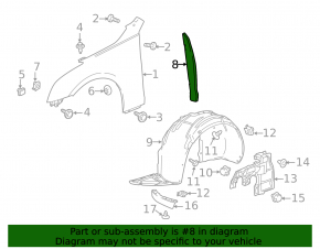 Left door-wing seal for Cadillac ATS 13-18