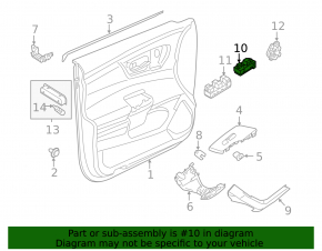 Front right window lift control Nissan Altima 13-18 black, auto