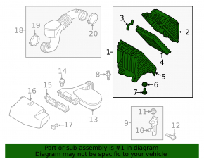 Kia Sorento 10-15 2.4" Air Filter Housing