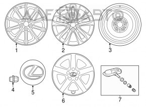 Spare tire for Lexus CT200h space saver, 11-17 R17, 125/70, rusty
