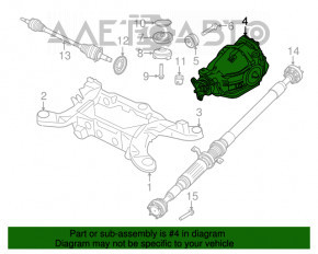Rear differential gearbox Chrysler 300 11-14 prerest 3.6 AWD 104k