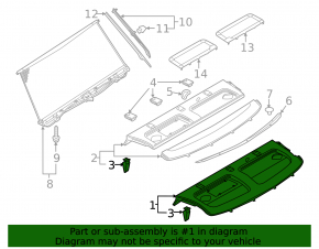 Rear shelf for Audi A6 C7 16-18, restyling, without curtain, beige, dry-cleanable