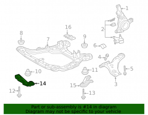 Front subframe burr, front right, Toyota Highlander 2008-2013