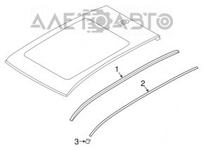 Left longitudinal roof rail BMW X1 F48 16-22 black gloss