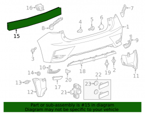 Lexus CT200h 11-17 Rear Bumper Reinforcement