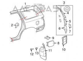 Quarter wing rear right Toyota Sequoia 2011