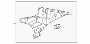 Right rear pillar trim for Lexus IS250 IS350 06-13 gray