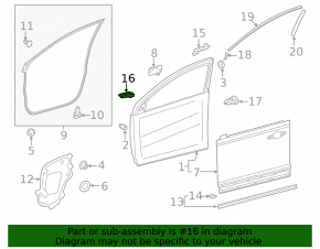 Front right door casing seal front Toyota Rav4 19-