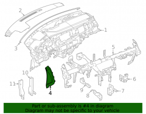 Front panel side trim left Nissan Murano 25-26 black