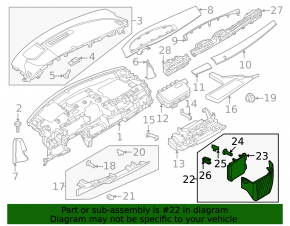 Nissan Ariya 23-25 center lower dashboard trim with backlight