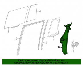 Rear right window lift mechanism for Lexus LX 22-23
