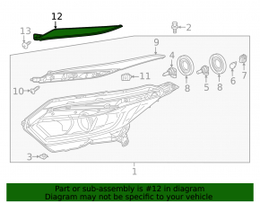 Front left headlight molding for Honda HR-V 19-22