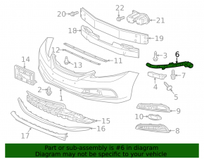 Front bumper mount under headlight, left, Honda Civic 11-15 2013-15