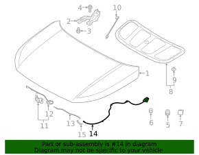 Hyundai Venue 20-25 hood release cable