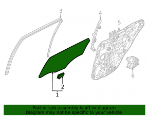Rear left door glass for Kia EV6 22-24