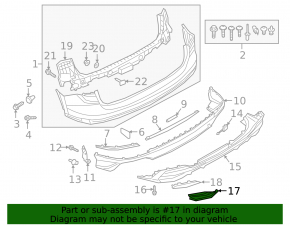Left rear bumper cap for Audi Q3 83A 19-23, lower, S-Line, structure