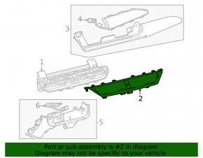 Chevrolet Equinox EV 24-26 front panel deflector trim, central, black structure with dark gray molding