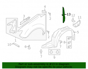 Subaru B10 Tribeca right door-wing seal