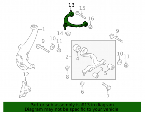 Upper control arm, front right, Porsche Panamera 10-14