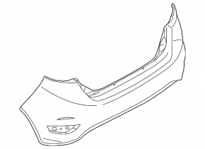 Rear bumper bare Ford Fiesta 11-19 5d
