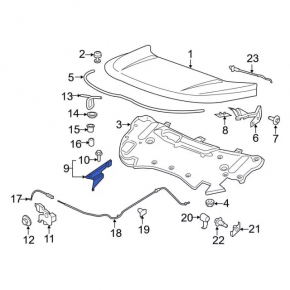 Left wing-hood seal Ford Edge 16-24 edge is broken