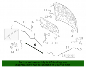Front bonnet seal Ford Mustang mk6 18-23