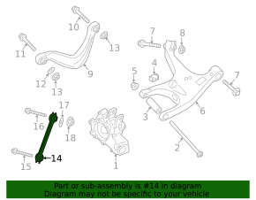 Rear left transverse control arm Porsche Macan 15-26