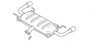 Muffler rear part with barrels Mazda CX-9 16- dent