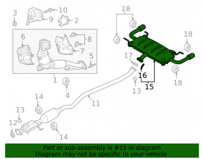 Muffler rear part with barrels Mazda CX-9 16- dent