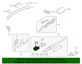 Mazda CX-9 16-23 Front Panel Air Vent Deflector, Central Left