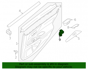 Nissan Altima 13-18 black rear right window control