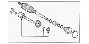 Drive axle shaft front right Toyota Sienna 21-25