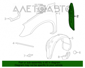 Wing seal door-wing right Chrysler 200 11-14