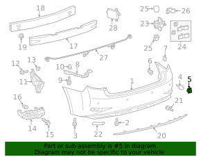 Rear bumper plug left Lexus ES300h 13-18